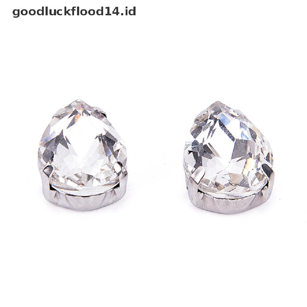 [OOID] 50x Drops of Water Glass Rhinestone DIY Clothing Accessories Applique Sewing On ID