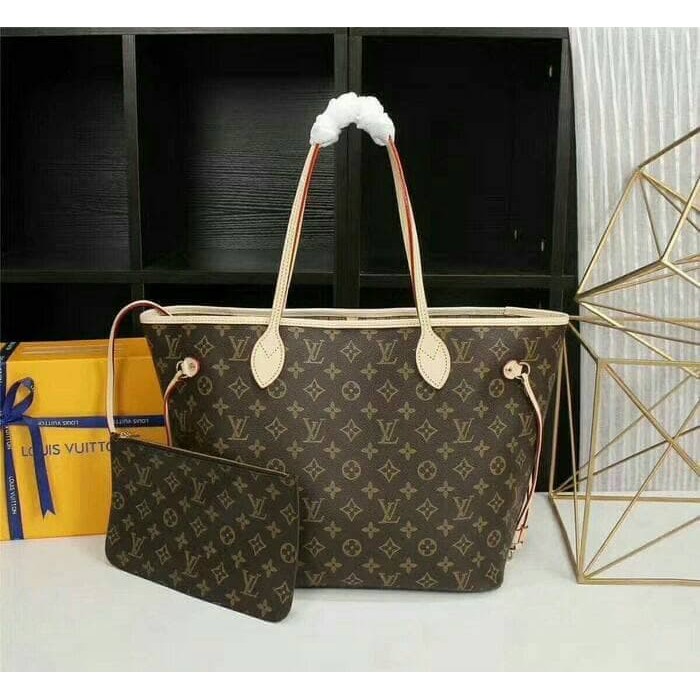 TAS WANITA BRANDED LV NEVERFULL KUALITAS MIRROR ORI