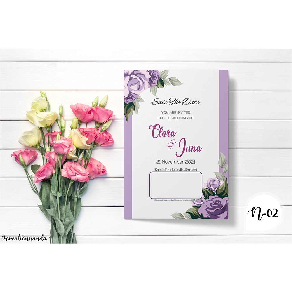 Undangan Cantik N-02 + Thanks Card