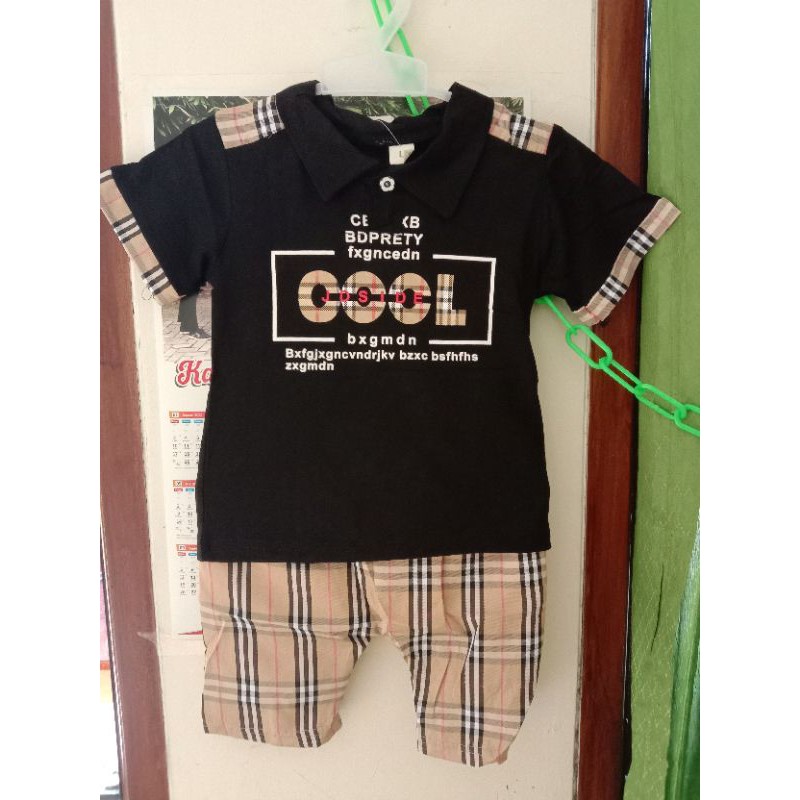 SETCEL BURBERRY IMPORT ANAK LAKI" SIZE 1-4 TAHUN