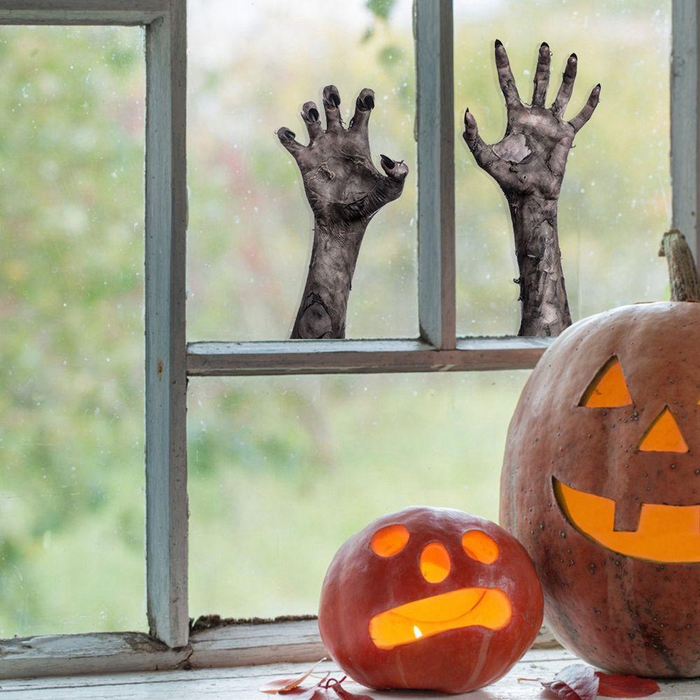 [Elegan] Halloween Stiker Mengerikan Perekat Diri Seram Meriah Decals Horror Pesta Halloween PVC Hantu Tangan