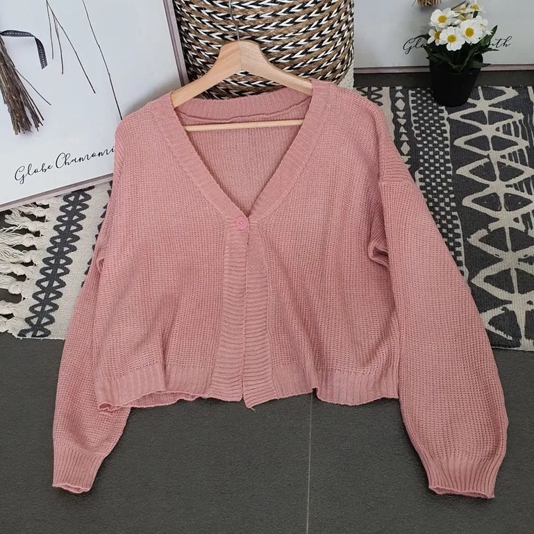 Outwear Sweater Cardigan Wanita Luna Knitted Cardy Bahan Rajut Ala Korean Style