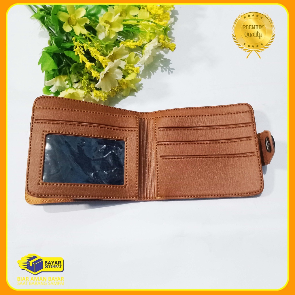 dompet lipat Pria kancing grosir COD bahan PVC