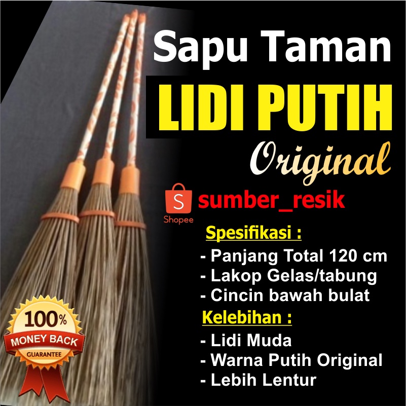 Sapu Taman Lidi Putih Lakop BULAT Original Kualitas Super