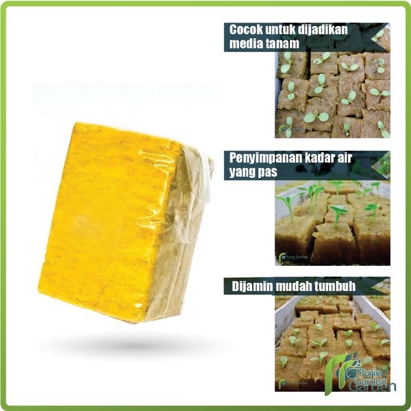 Rockwool Hidroponik Media Tanam Cultilene Import 10 x 14 x 7.5 Cm PG KDR