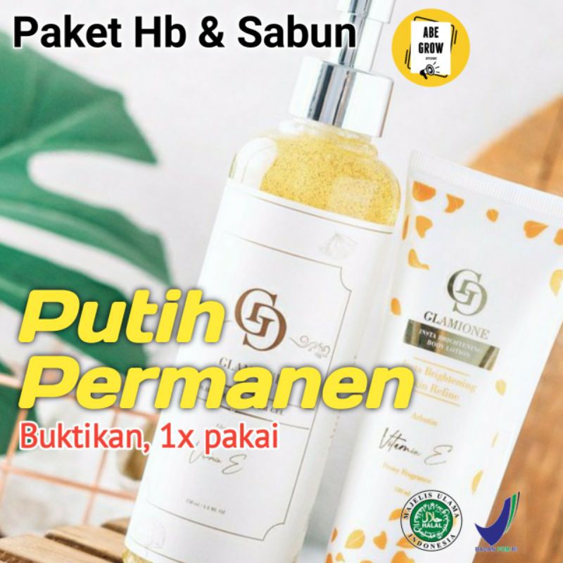 Paket Pemutih Badan Permanen Paling Ampuh BPOM Bodycare Glowing Whitening Glamione