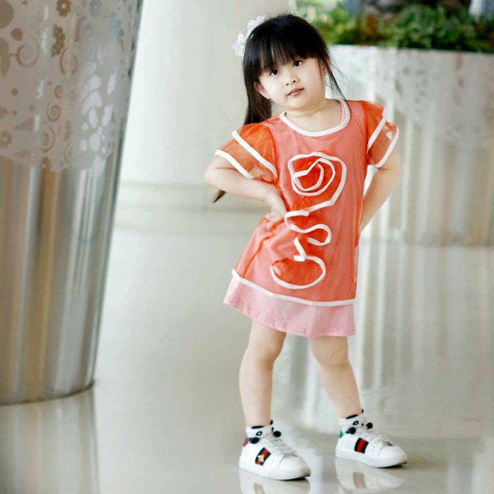 Dress Anak Cewek Princess Linley Orange