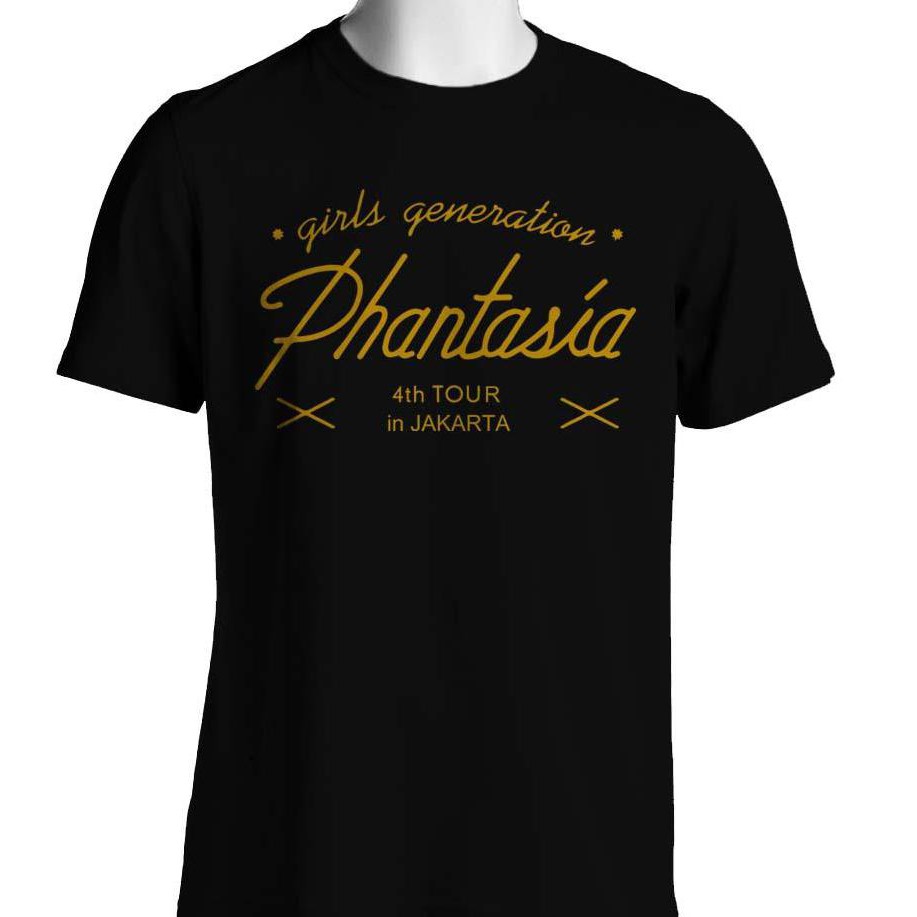 Kaos Snsd Girls Generation Phantasia Tour Jakarta Hitam Sablon Emas Gold ( Konser Snsd 4th Jakarta )