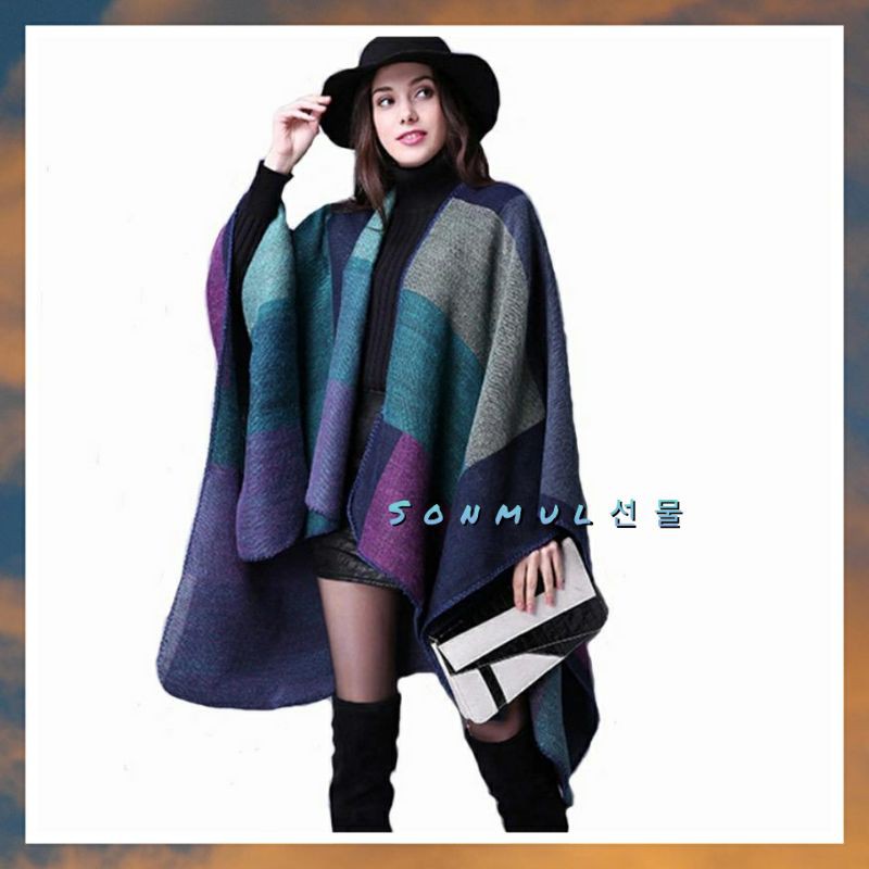 WOMAN WINTER PONCHO CAPE JACKET IMPORT JAKET JUBAH WANITA MUSIM DINGIN