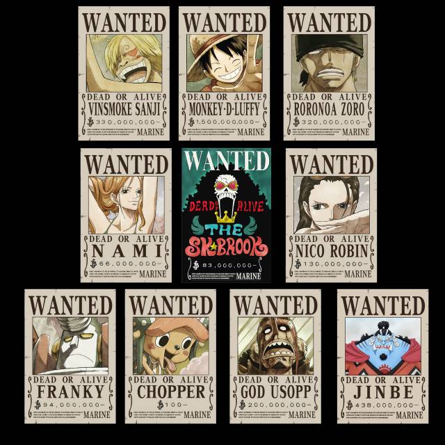 Terbaru !!! Poster Bounty Mugiwara Pirate Anime One Piece ...