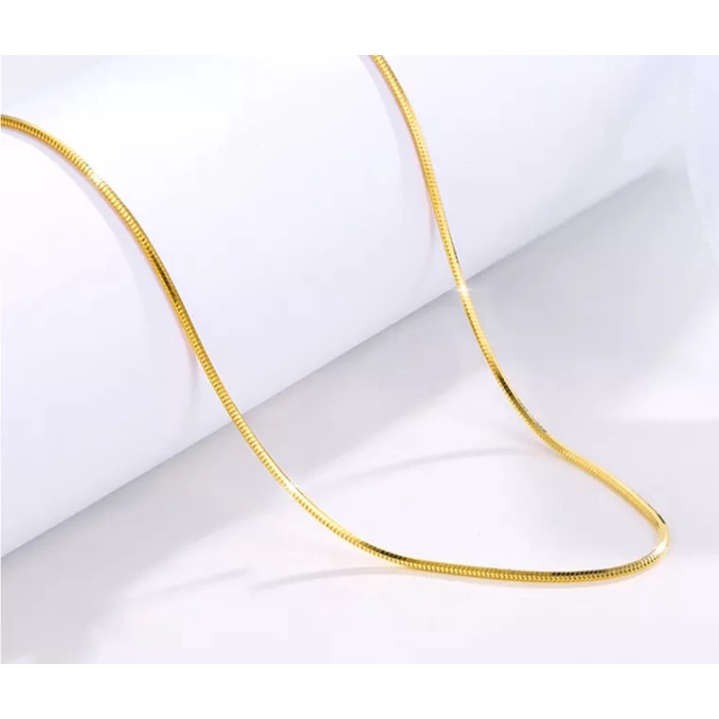 kalung titanium tulang belut anti karat untuk pria/wanita