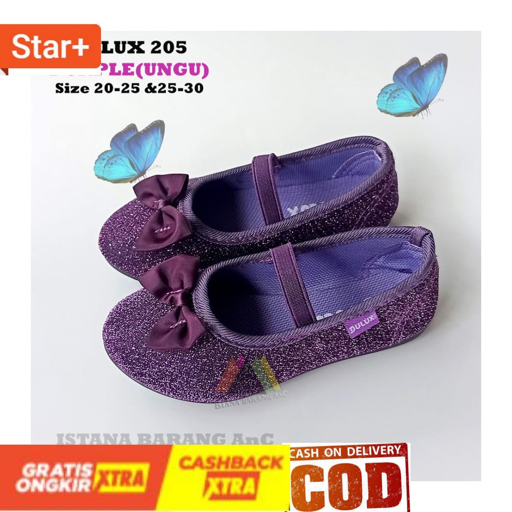 LUCU CUTE KADO HADIAH ANAK ANAK KIDS KECIL BAYI TK SD PAUD / Sepatu Balet Anak Perempuan Gliter