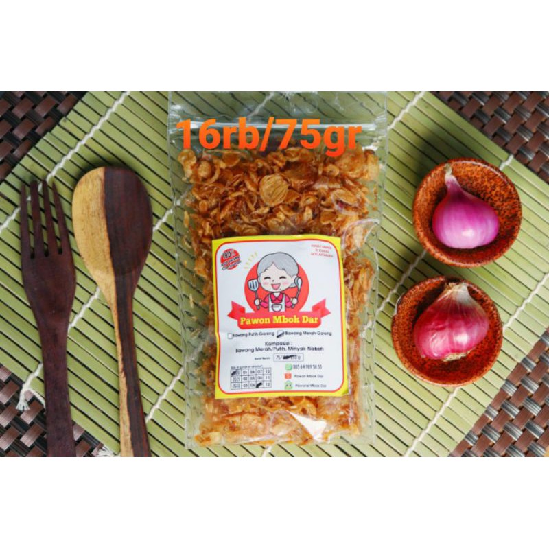 

Bawang merah goreng Pawon Mbok Dar murah,renyah,gurih,asli tanpa MSG,garam maupun tepung