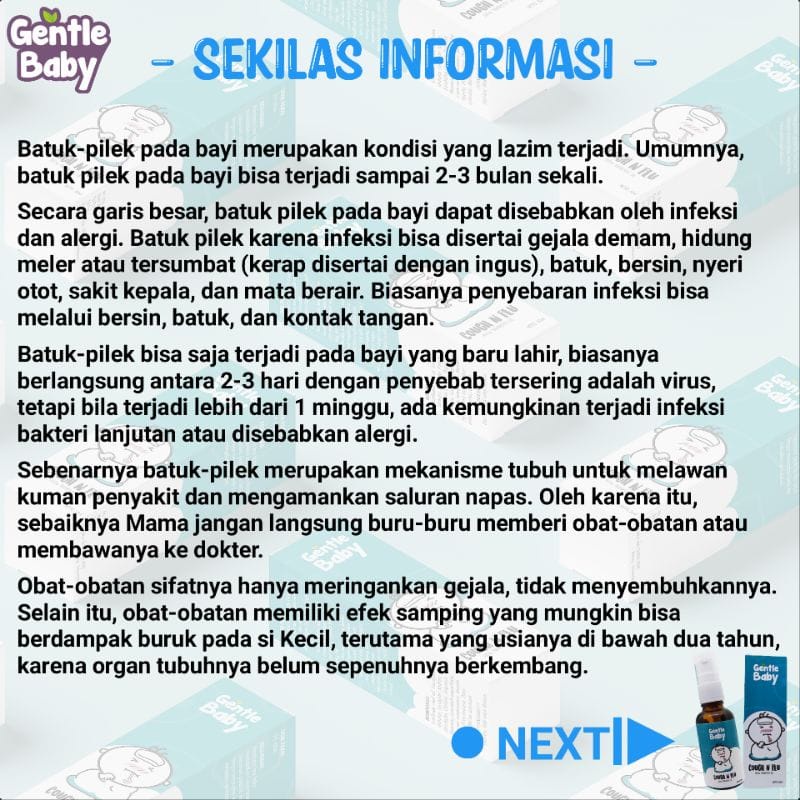 GENTLE BABY COUGH AND FLU / MINYAK TELON / ESSENTIAL OIL AROMATHERAPY / OBAT PILEK BATUK DAN FLU ANAK BAYI / MINYAK TELON PERAWATAN KESEHATAN