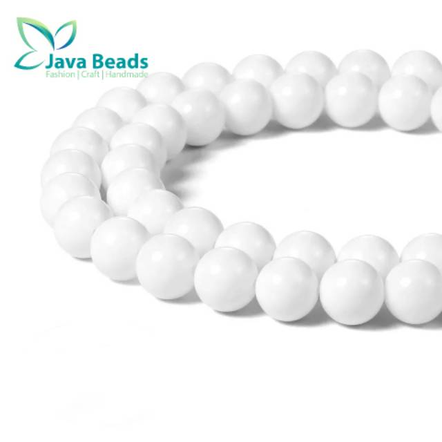 Bahan Gelang Manik Batu Alam White Jade