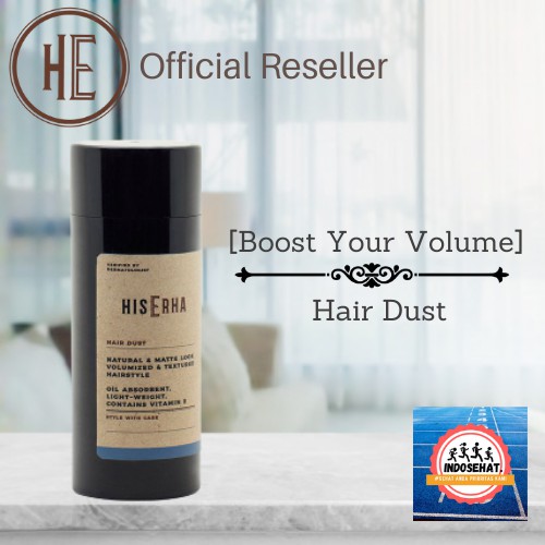 HIS ERHA Hair Dust - Styling Powder / Bubuk Bedak Rambut Pria 12 g