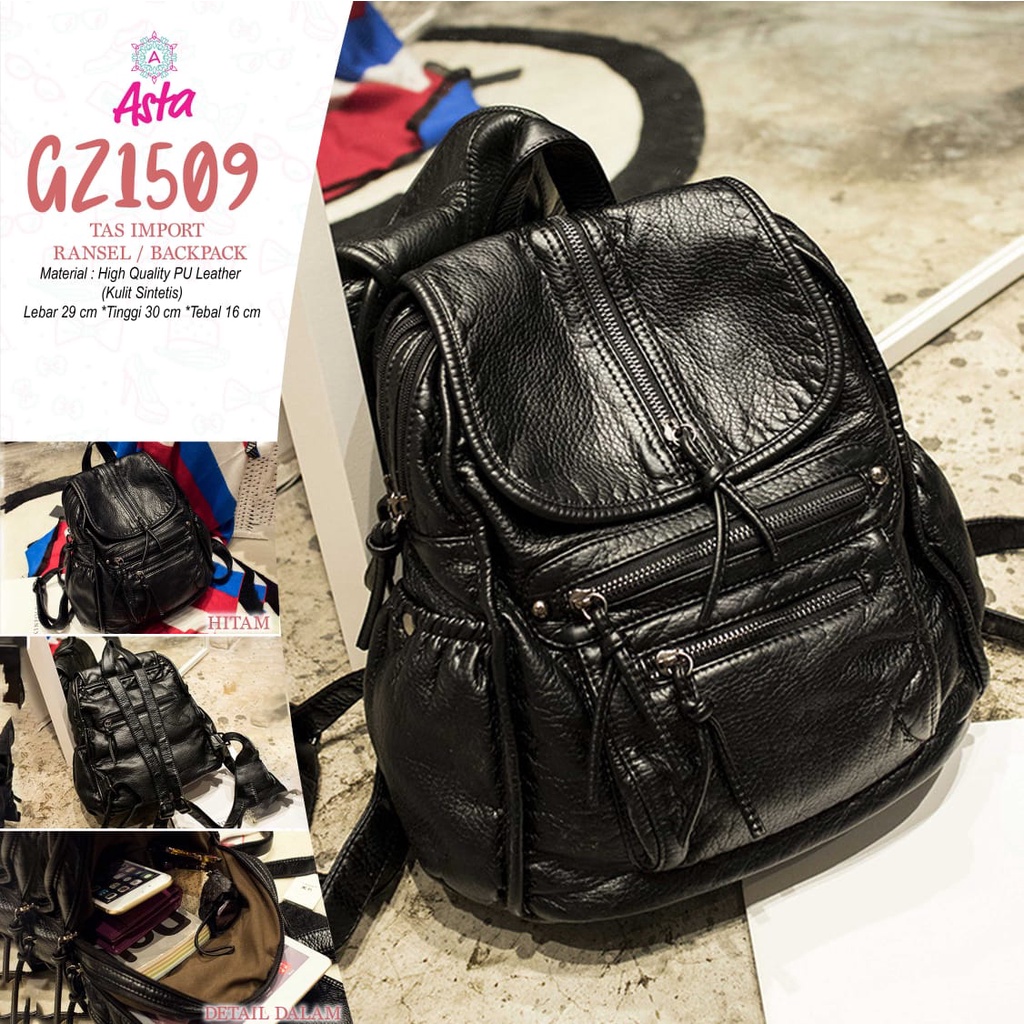 Tas wanita murah import Kode GZ1509 Ransel / Backpack ori by Asta