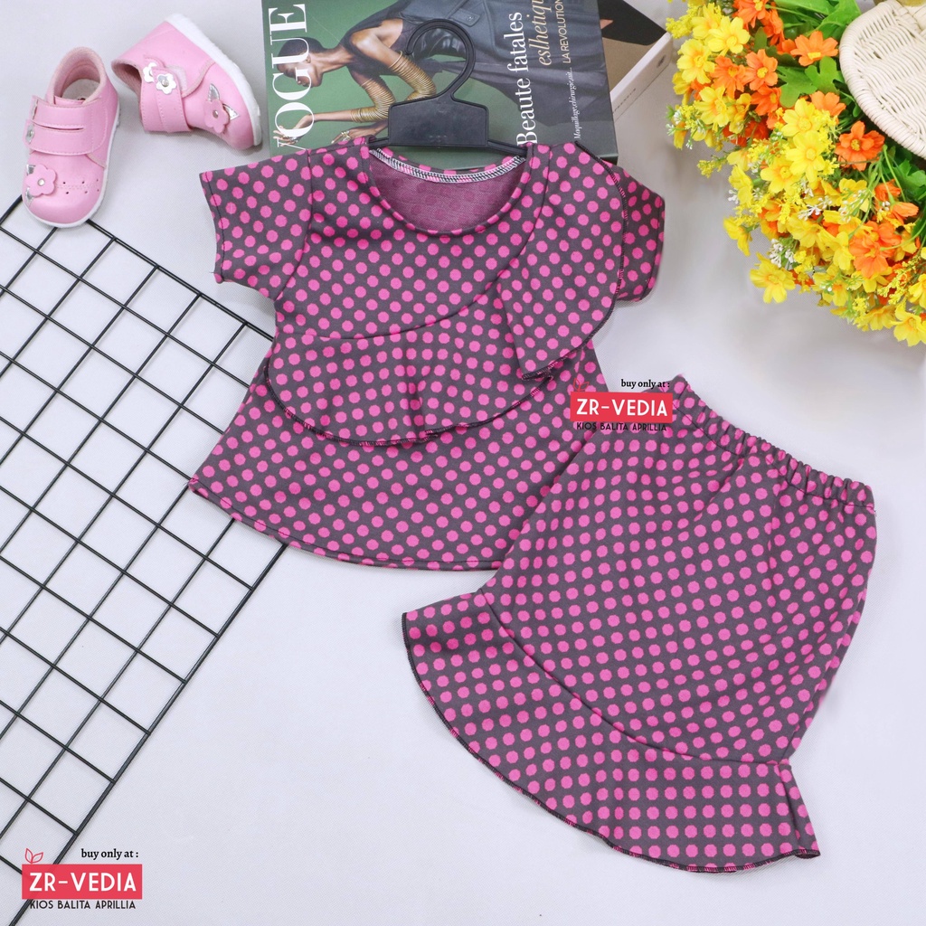 [MOTIF] Setelan Lolly Anak uk 1-4 Tahun / Atasan Bawahan Rok Perempuan Baju Model Dress Cewek Import