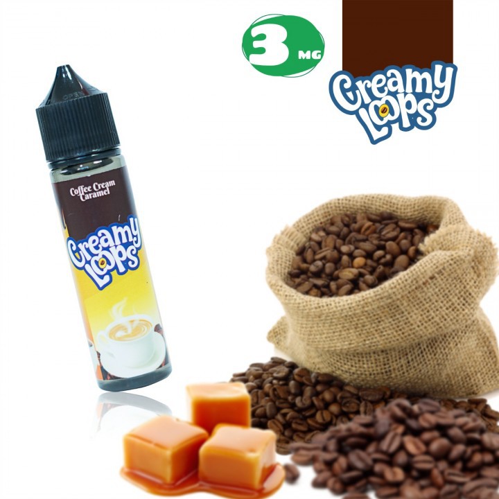 Liquid Bercukai Creamy Loops Coffee Cream Caramel 60ml Liquid Rasa Kopi Yang Enak 3 Mg 6 Mg Shopee Indonesia