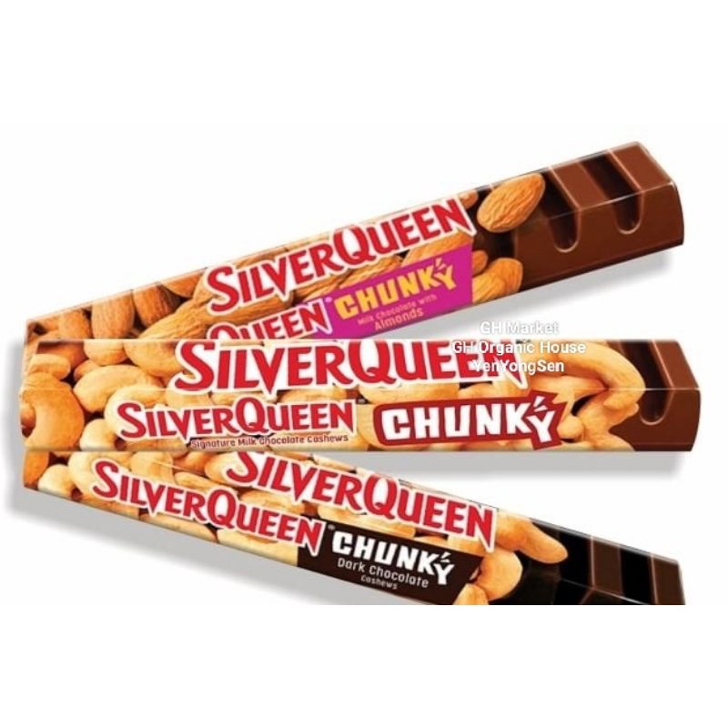 

Coklat SilverQueen Chunky Bar 95gr Almond/Cashew Terlaris Silver Queen