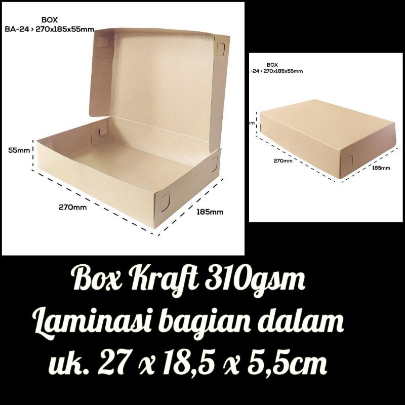 

Box Kraft laminasi 27x18,5x5,5cm donat kue kotak craft