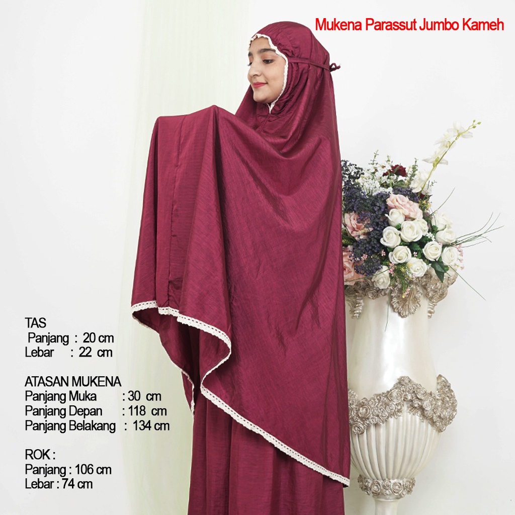 Mukena Parasu Jumbo Renda Polos Premium Best Seller