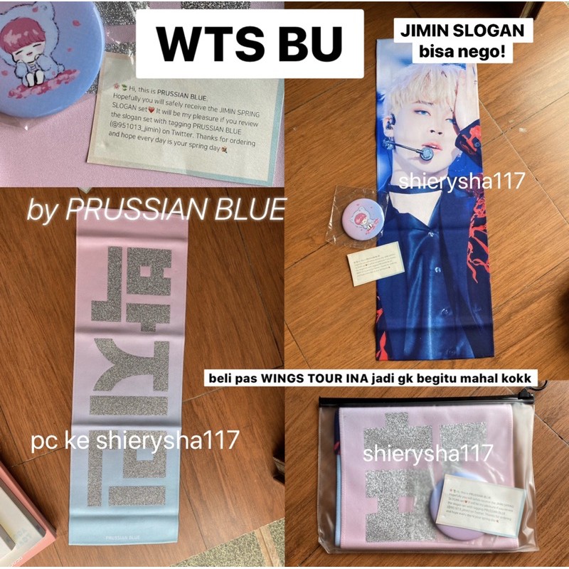 WTS BU BTS JIMIN SLOGAN SET / JIMIN PHOTOCARD SET FANSITE