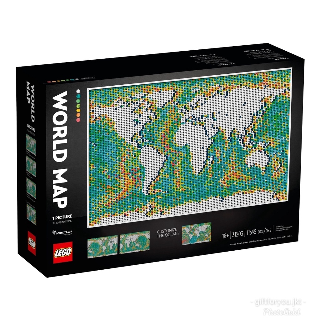 Lego Art World Map 31203 Mainan Bricks Peta Dunia Dekorasi Pajangan Toy Collection Koleksi Gift Orig