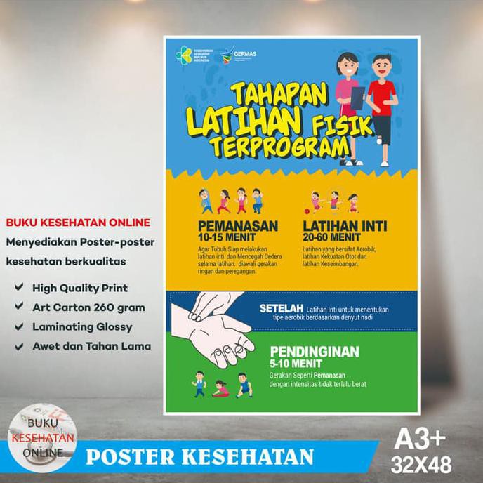 

Poster Kesehatan Tahapan Latihan Fisik Terprogram - Laminating Glossy STOK TERBATAS