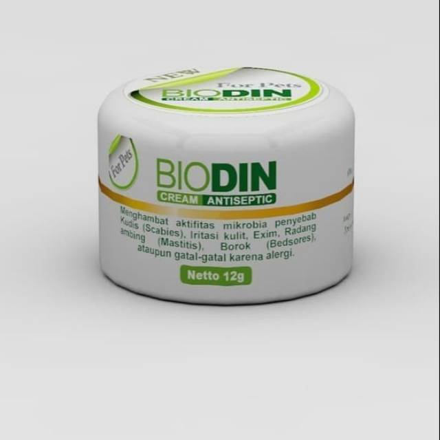 BDS-SALEP BIODIN | Salep Antiseptik/Gatal2 | Obat Cream Jamur Hewan | Biodin Salep 12Gr