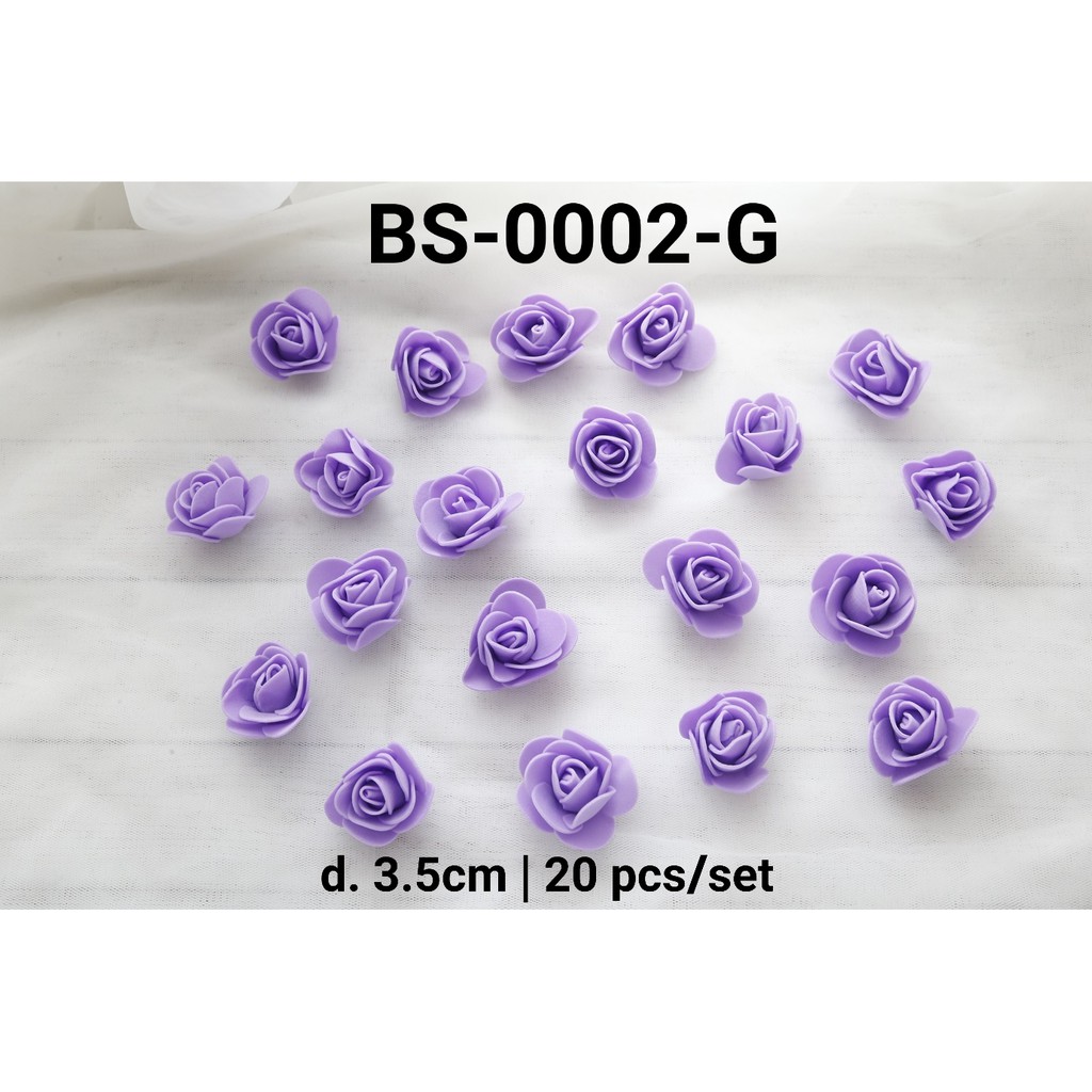 BS-0002-G Bunga palsu bunga spons bunga mawar imitasi ungu tua