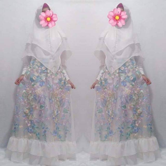 gamis syari brokat bunga