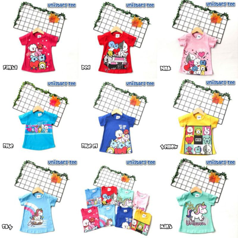 Kaos Harian Anak Cewek BT21 Unicorn Unistars Tee