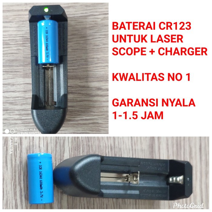 BATERAI / BATERE CR123 TERMURAH LASER SCOPE DAN CHARGER