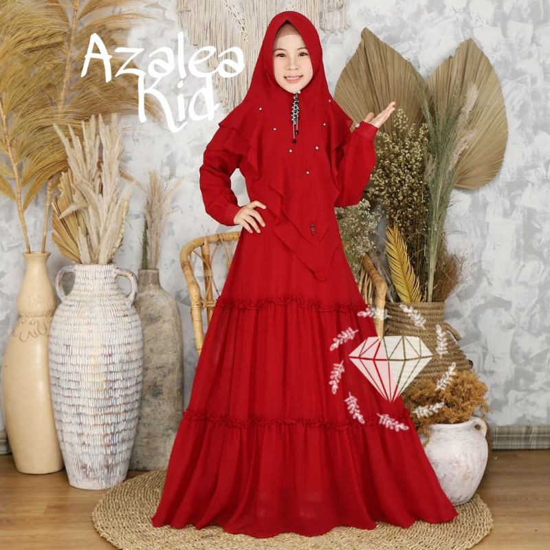 gamis syari anak perempuan moscrepe usia 7 8 9 10 thn / baju gamis kids