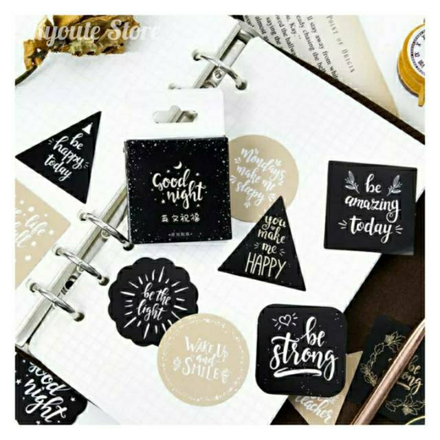 

45 pcs Sticker Deco Quotes Tipografi Aesthetic Scrapbook DIY Bujo Diary Journaling