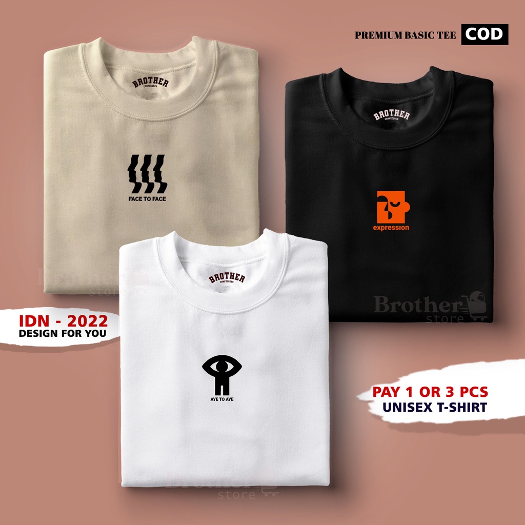 BUY 1 OR 3 PCS ( PROMO COD ) BROTHER STORE / Kaos Distro100% Catoon Combed 30s / EYE TO EYE