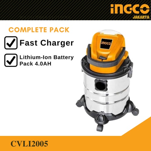 VACUUM CLEANER CORDLESS 20V VACUM CLEANER 20L PACK 4.0A INGCO CVLI2005