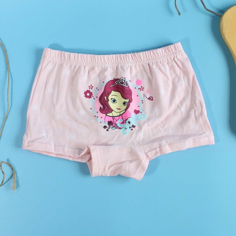 SET Celana Dalam Boxer Anak Perempuan Bahan Katun Import Premium Gambar Princess Celana Dalam Anak Segiempat Lucu Boxer Anak Perempuan Bahan Katun Lucu dan Murah isi 4 Free Box Lucu