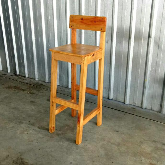 Kursi Kayu Kafe Bar Bangku Makan Sandaran Tinggi Cafe Stool Furniture