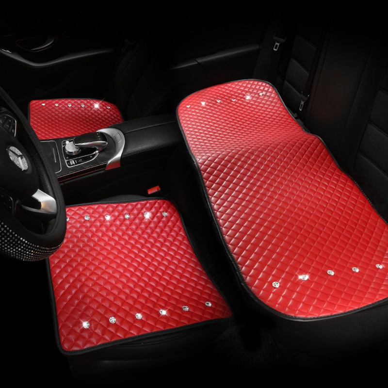 PREORDER Sarung Tempat Duduk Mobil Kulit Berlian Buatan Bantal Tempat Duduk Otomatis Aksesori Interi