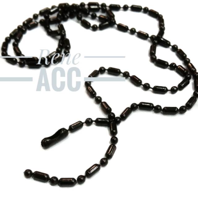 Kalung Titanium Biji Lada Hitam Black Necklace stainlessteel