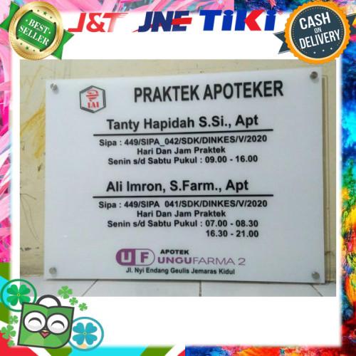 Jual Papan Papan Nama X Praktek Apoteker Papan Praktek Dokter Akrilik Shopee Indonesia