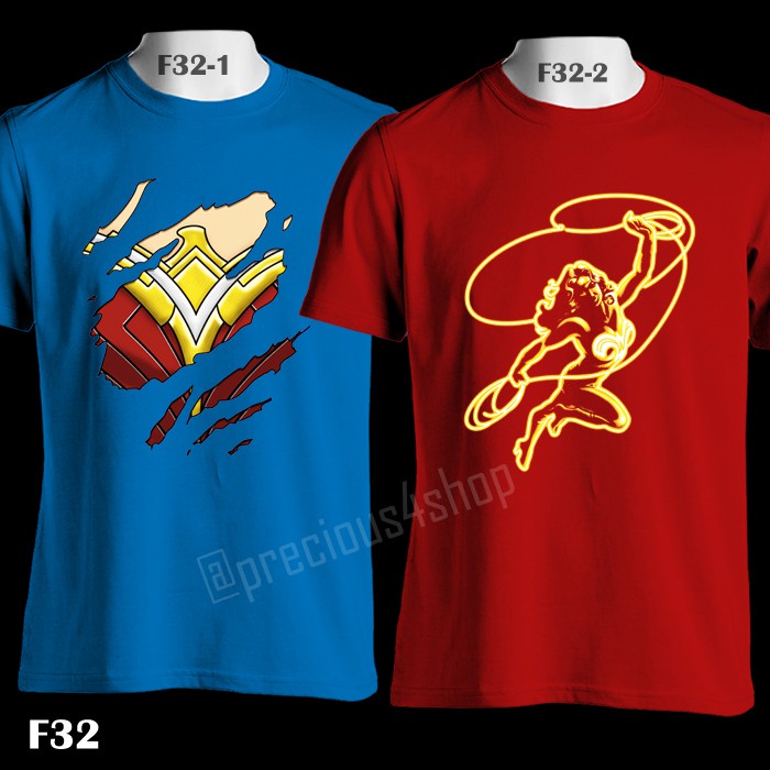 Wonder Woman Inside DC Comics Hero | F32 | Kaos Couple | Family T-Shirt