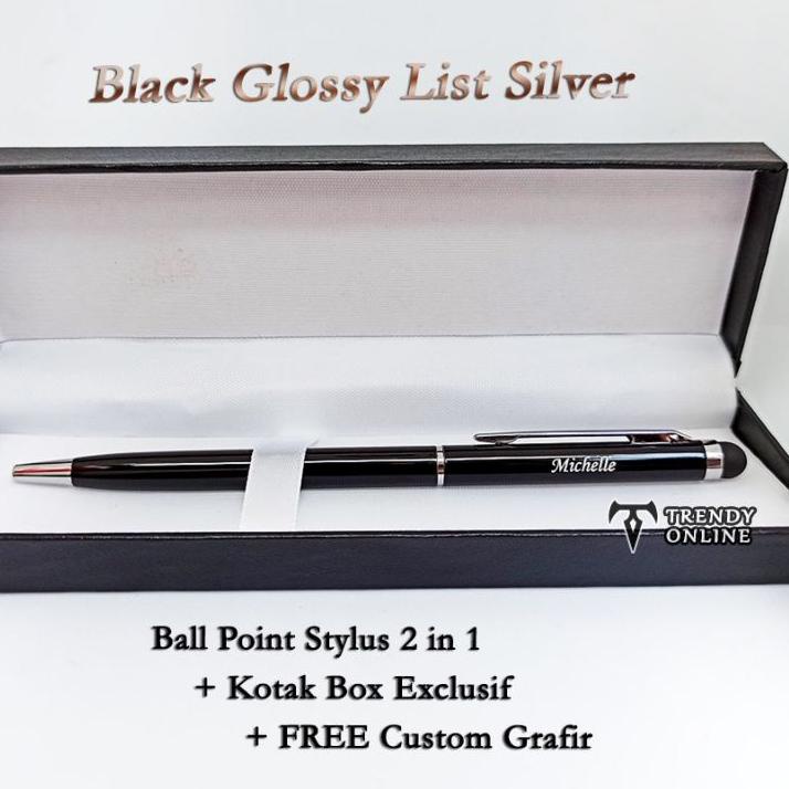 

Harga Terjangkau ♝ Pulpen si stylus 2in1 Free Custom grafir box+pen``