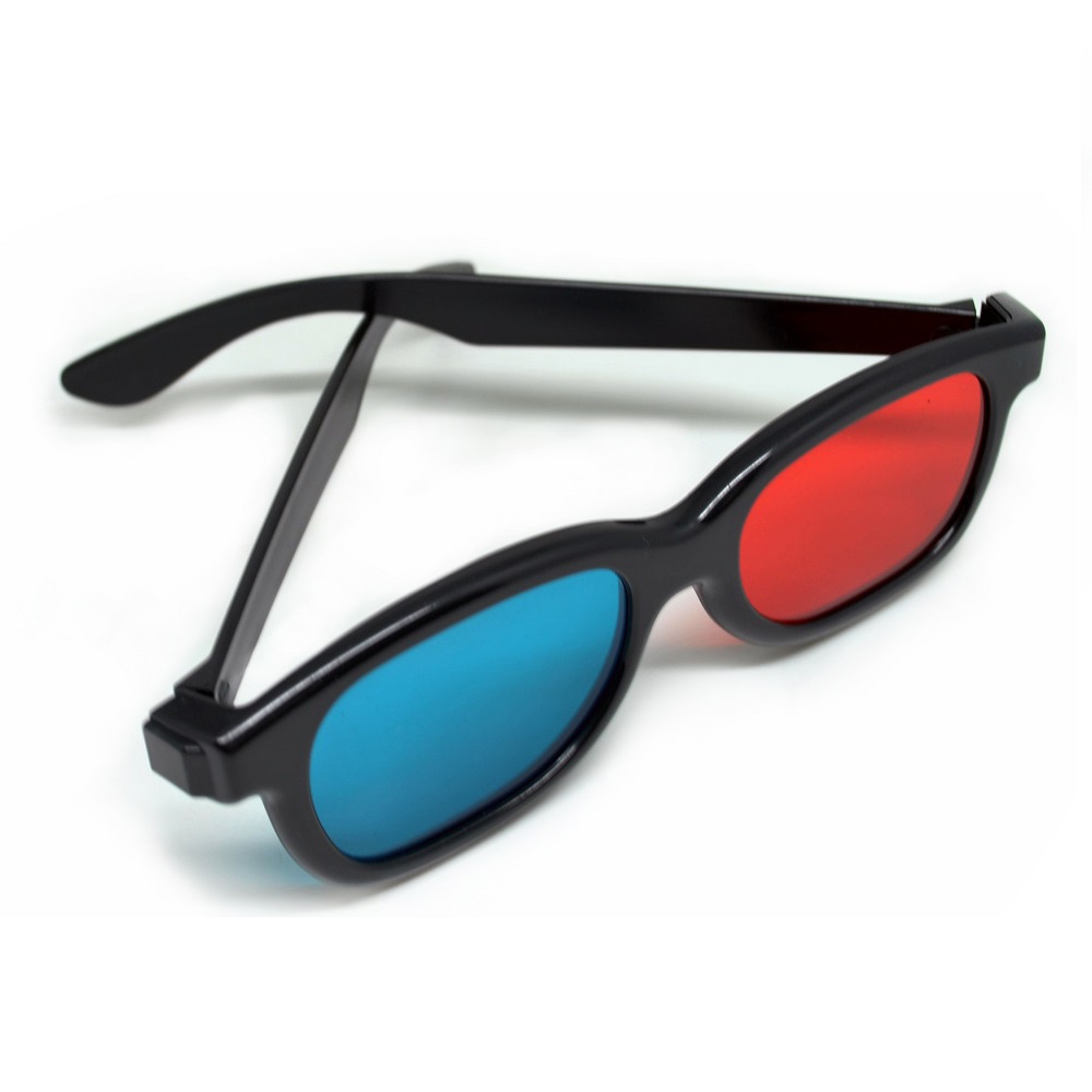 Kacamata 3D Plastik Frame - Hitam