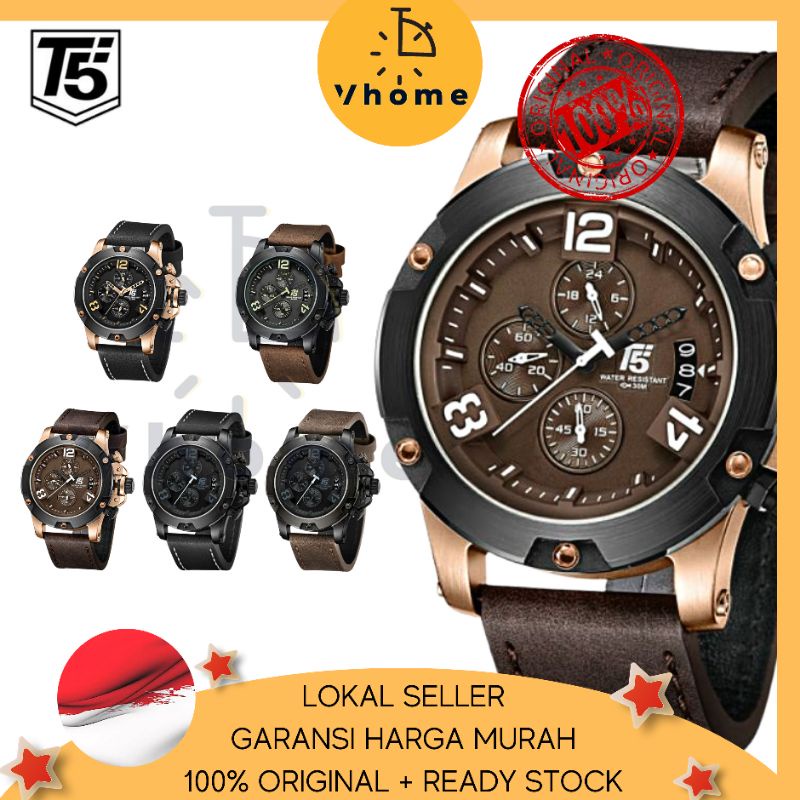 VHOME - JAM PRIA T5 ORIGINAL 100% 3638 H3638 H3638G CHRONOGRAPH WATERPROOF 3ATM BERGARANSI FREE BOX+