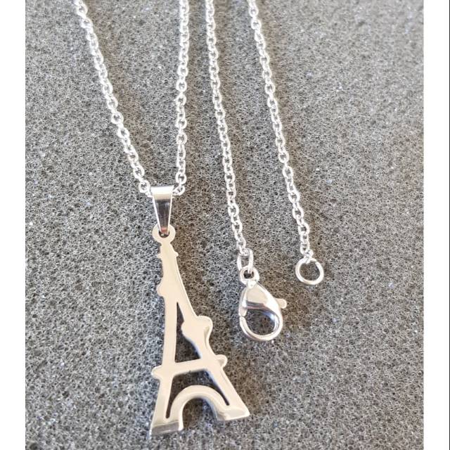 Kalung fashion paris titanium import white Antikarat Selamanya /kalung titanium import murah