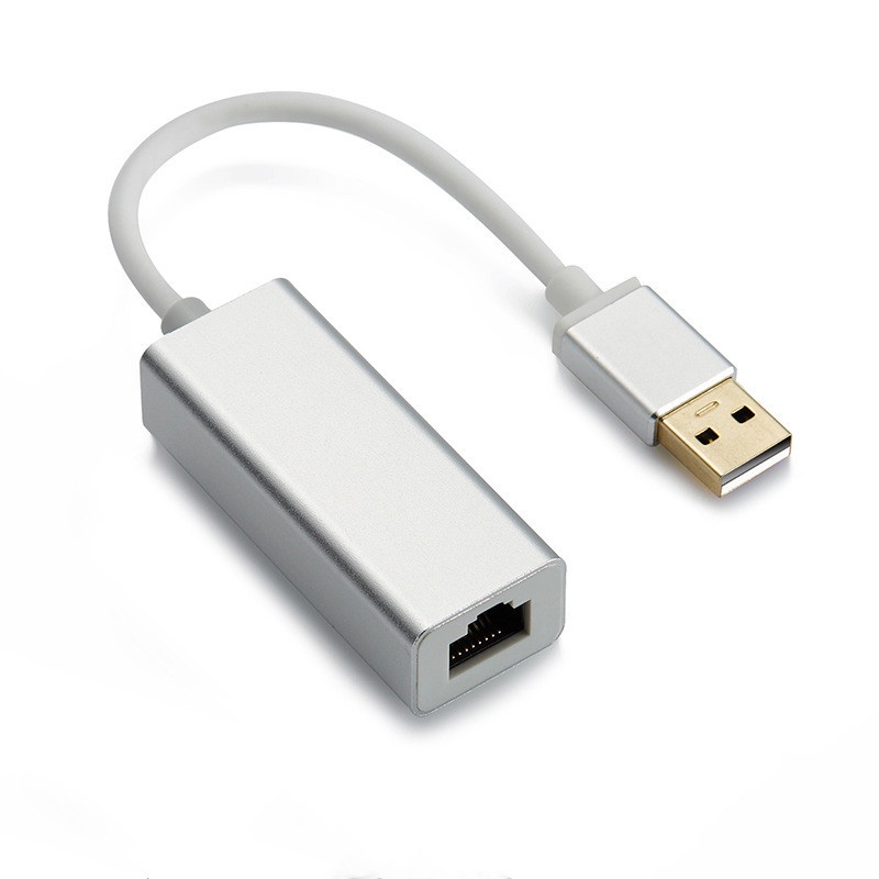 Kartu jaringan USB 100M bebas drive, paduan aluminium eksternal usb2.0 hingga RJ45 dengan adaptor jaringan kabel