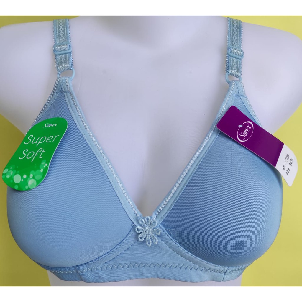 Sorex 17238 - 1 Pcs BH, Bra Wanita, Pakaian Dalam Wanita - Tanpa Kawat, Bahan Berkualitas, 10 Warna Pilih